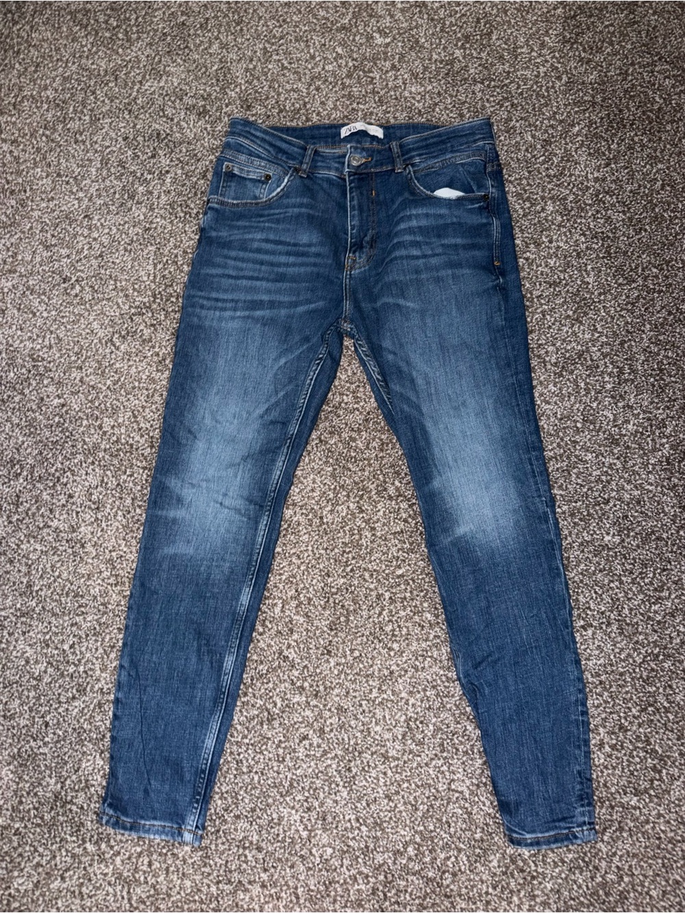Zara Men's Dark Blue Slim Jeans